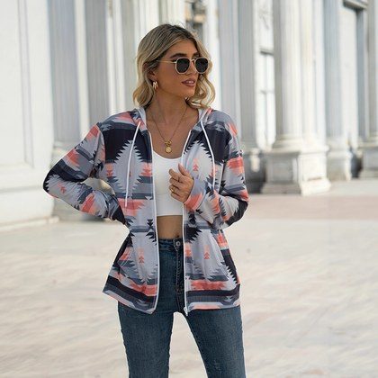 Womens Fashionable Casual VersatileAnd Relaxed-fit Printed Hoodie