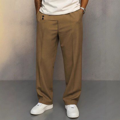 Mens Straight-leg Loose-fit Casual Pants
