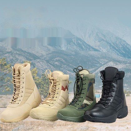 British-style High-top Camouflage Outdoor Shoes, Wear-resistant And Non-slip Hiking Boots