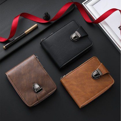 Cross-border New Mens Short Wallet Vintage Style