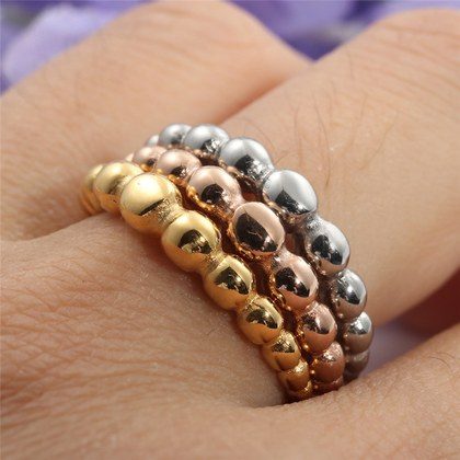 Titanium Steel Ball Ring Vintage Style For Women
