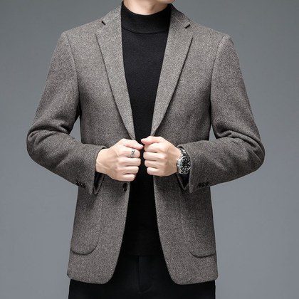 Mens Wool Business-Casual Suit Jacket