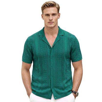 Breathable Casual Cardigan Polo Shirt For Men