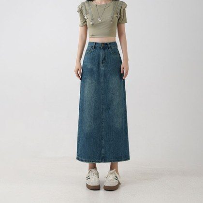 Trendy Figure-flattering High-waisted A-line Midi Skirt