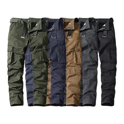 Mens Pure Cotton Casual Pants, Durable, Slim-fit, Multiple