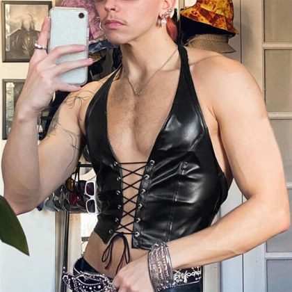 Mens Vest Nightclub Halter-Neck Top