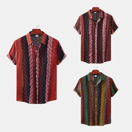 African Ethnic-Style Casual Short-Sleeve Printed Shirt