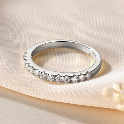 14k Gold-plated Stackable Moissanite Row Ring
