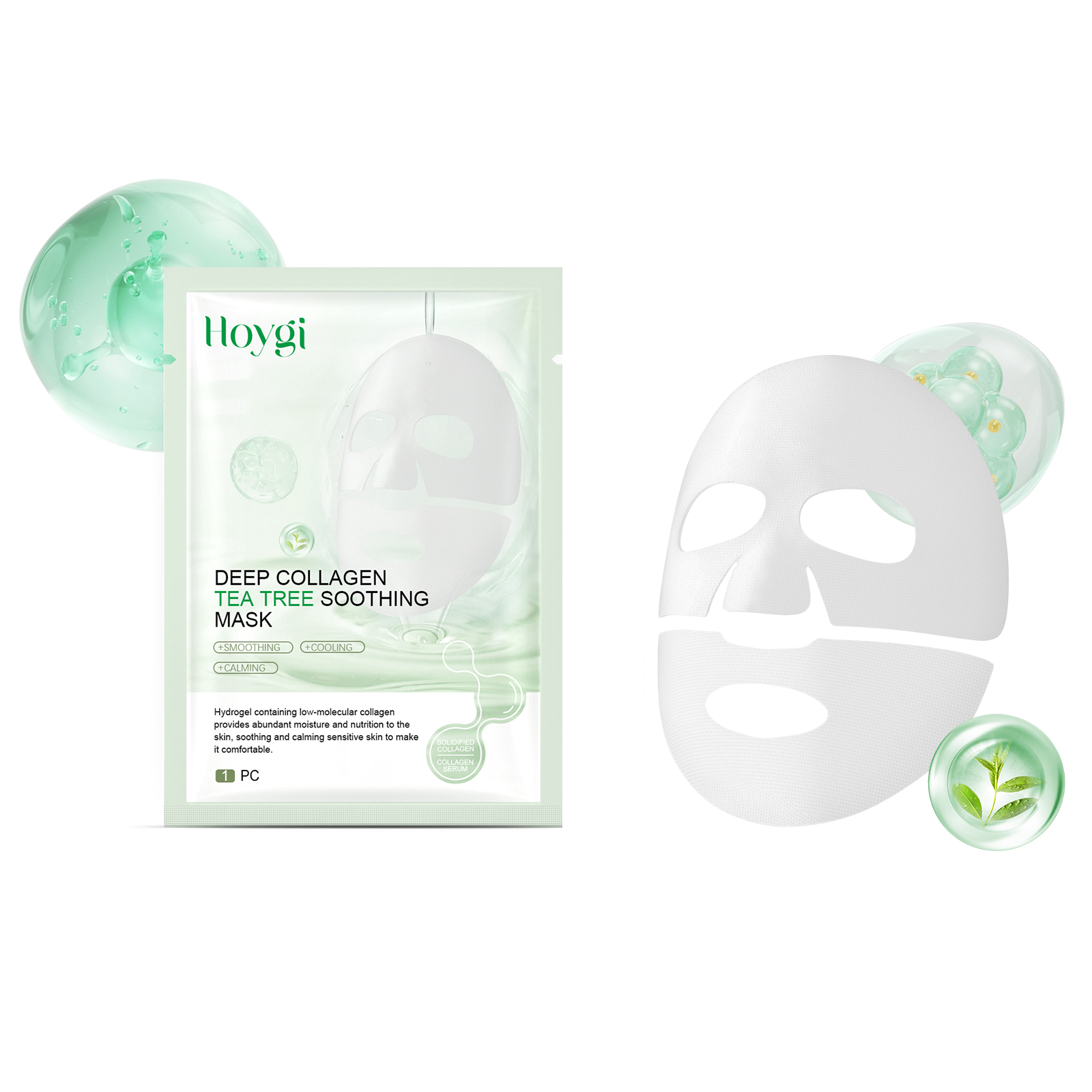 Hoygi Collagen Soothing Mask (Bag) Gently Moisturizes And Hydrates The Facial Skin, Making It Delicate And Providing Skin Care That Brightens And Make