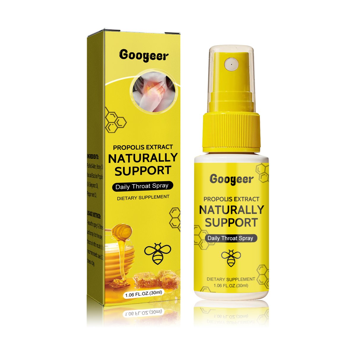 Propolis Throat Spray Relieves Dry, Itchy, Swollen, Sore Throat Body Care Spray For Sore Throat