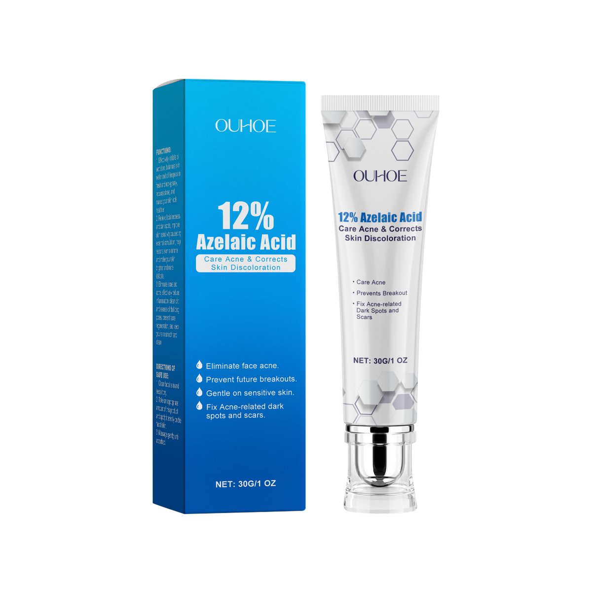 Azelaic Acid Acne Cream Gently Nourishes And Moisturizes Skin And Balances Oil And AcneOuhoe Azelaic Acid Acne Cream Gently Nourishes And Moisturizes 