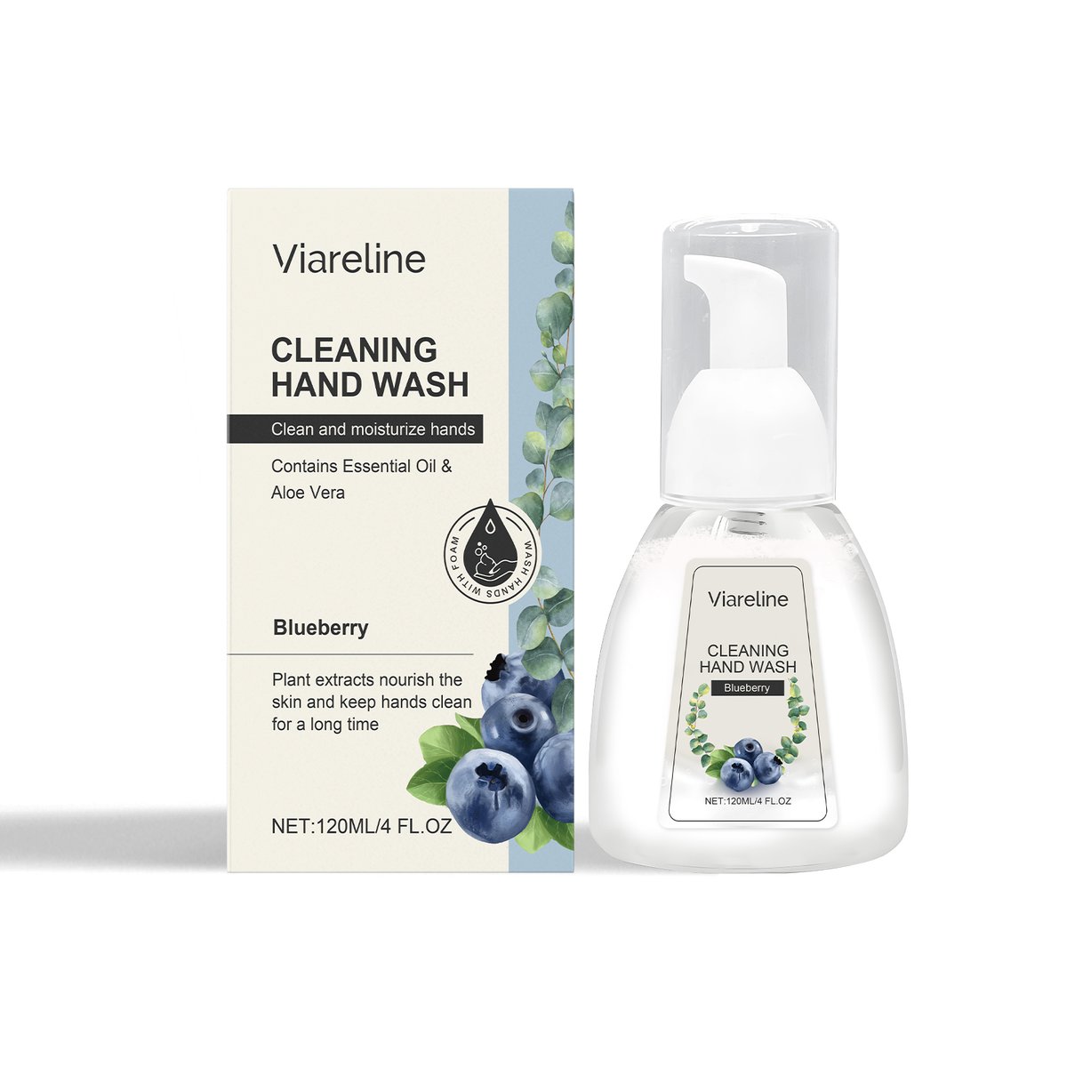 Foaming Hand Sanitizer (Blueberry Flavor) Gentle Cleansing, Soothing Decontamination, Moisturizing Care Hand Cleansing Foam