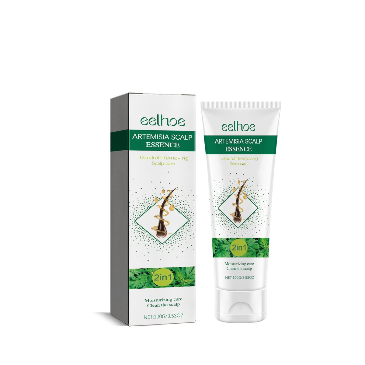 Sweet Wormwood Anti-Dandruff Scalp Lotion, Gentle Cleaning Scalp Dandruff Anti-Itchy Soft Fluffy Hair Shampoo