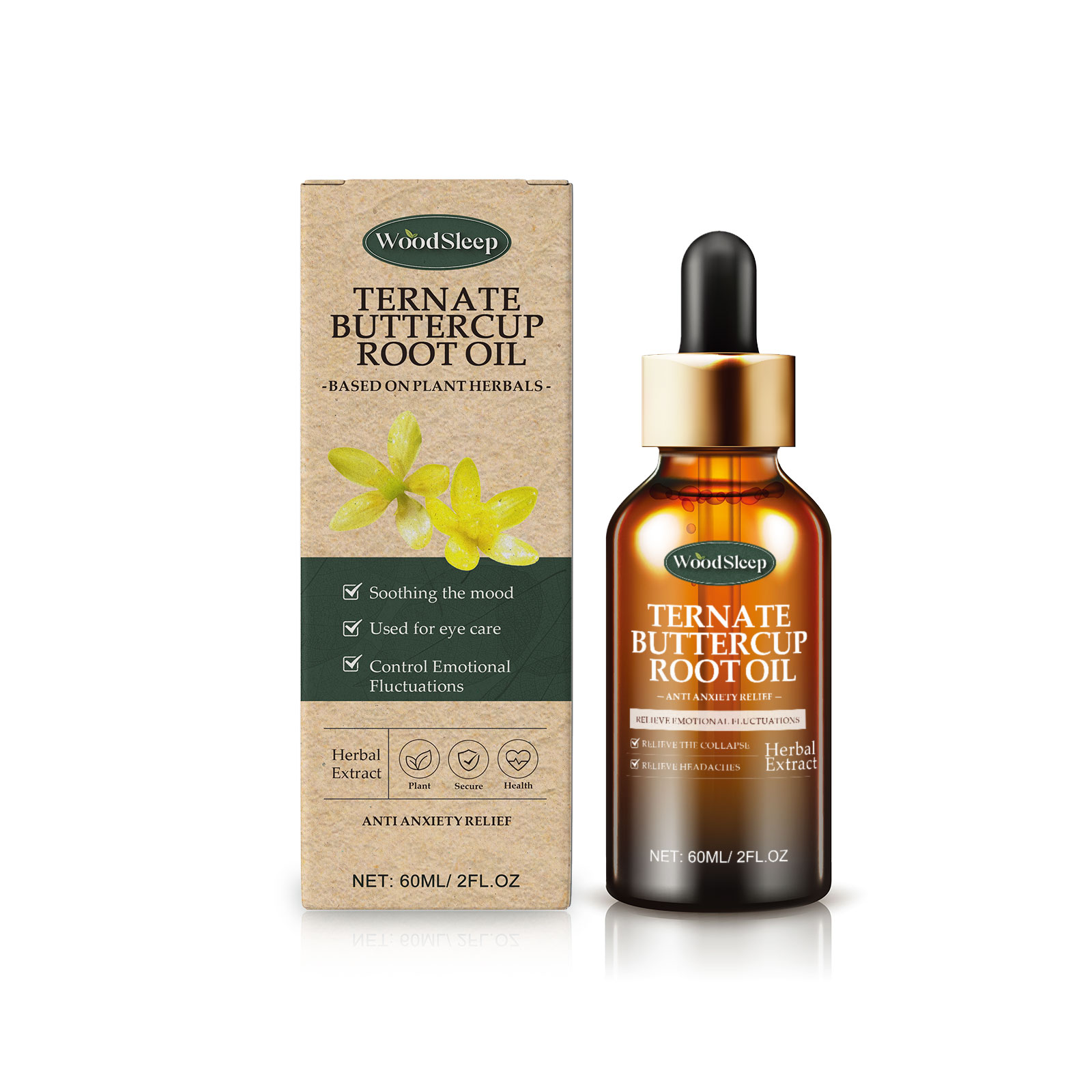 Goldenseal Root Plant Sleep Essential Oil, Gentle Plant Ingredients Massage Treatment To Help Relax Sleep