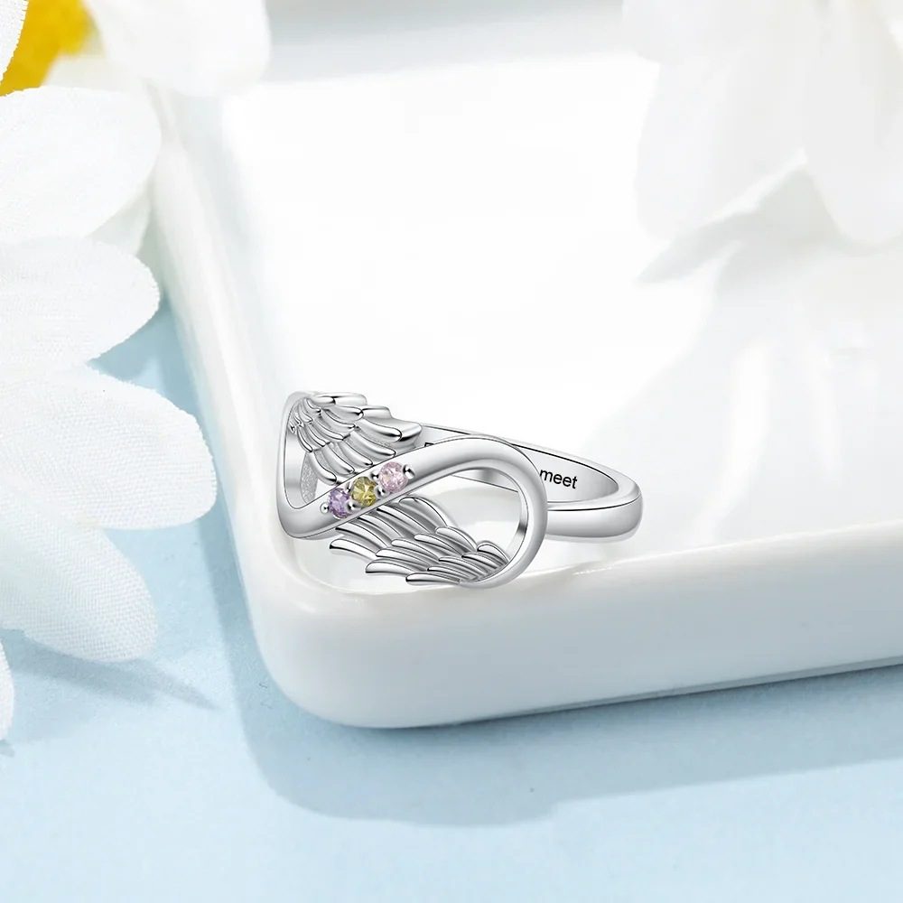 Birthstone Ring With Wings December