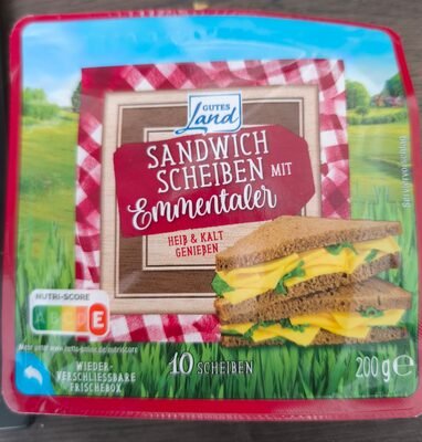Sandwich Scheiben mit Emmentaler